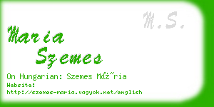 maria szemes business card